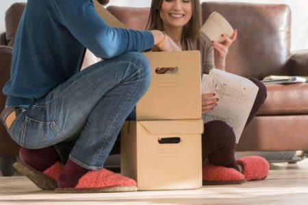 Couple moving in house